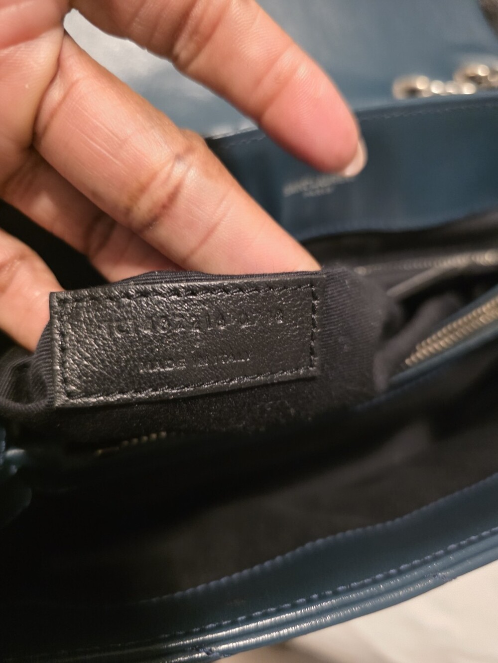 Saint Laurent Chevron Quilted Shoulder Bag - Teal - Picture 12 of 16